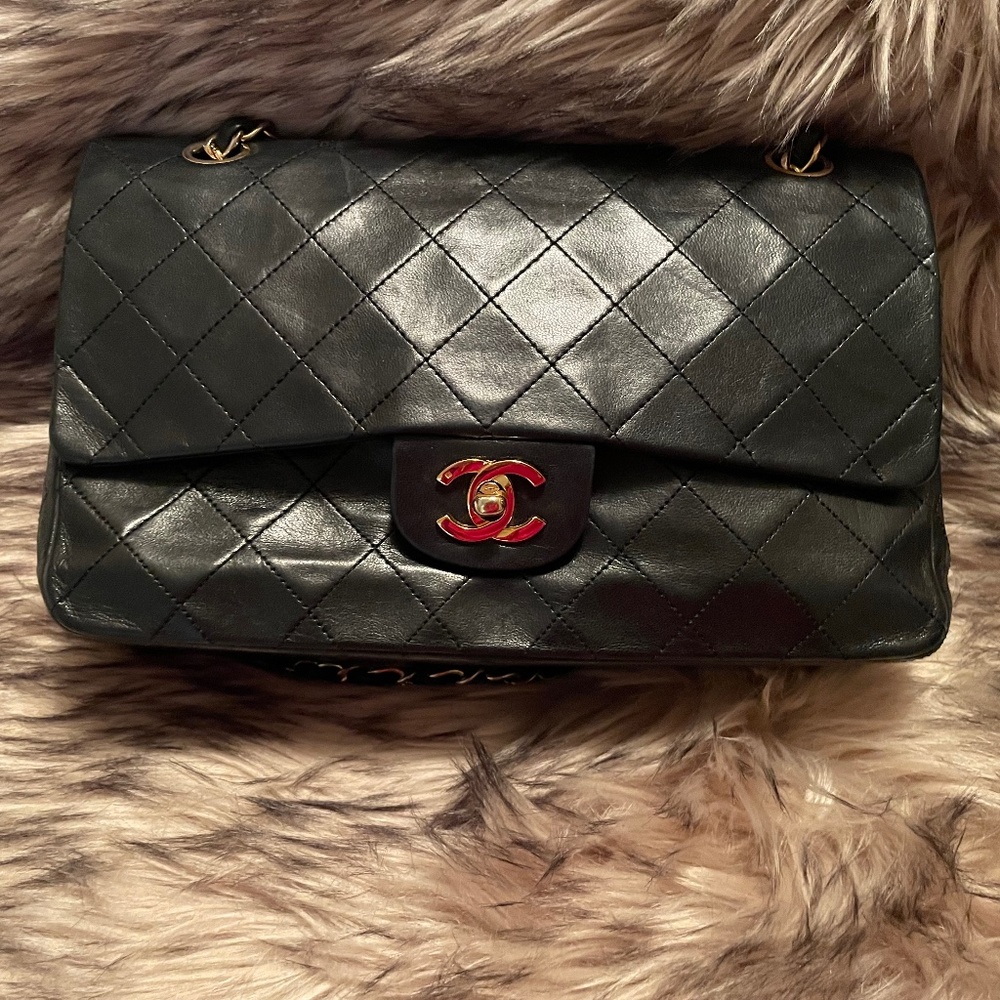 Chanel Black Quilted Lambskin Medium